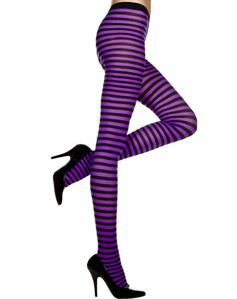 Spirit Halloween Black and Purple Striped Tights 1 Spirit Halloween Black and Purple Striped Tights