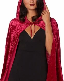 Spirit Halloween Burgundy Hooded Cape 3 Spirit Halloween Burgundy Hooded Cape -Halloween ACCESSORIES store 00763391 c