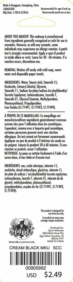 Spirit Halloween Black Cream Makeup -Halloween ACCESSORIES store 00905992 c