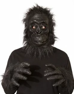 Spirit Halloween Black Ape Full Mask and Hands