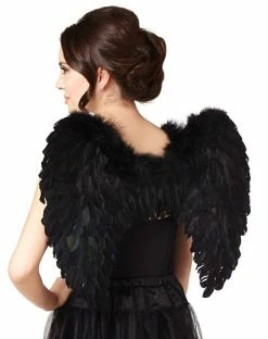 Spirit Halloween Black Faux Feather Wings