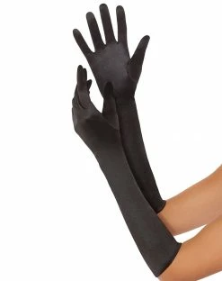 Spirit Halloween Black Satin Gloves