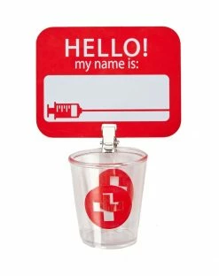 Spirit Halloween Nurse Badge with Shot Glass