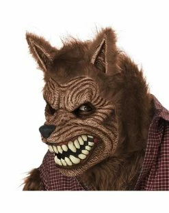 Spirit Halloween Animotion Brown Werewolf Full Mask -Halloween ACCESSORIES store 01107168 b