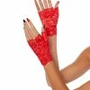 Spirit Halloween Short Red Lace Gloves