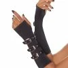 Spirit Halloween Black Buckled Arm Warmers