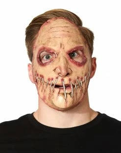 Spirit Halloween Stapled Mouth Half Mask