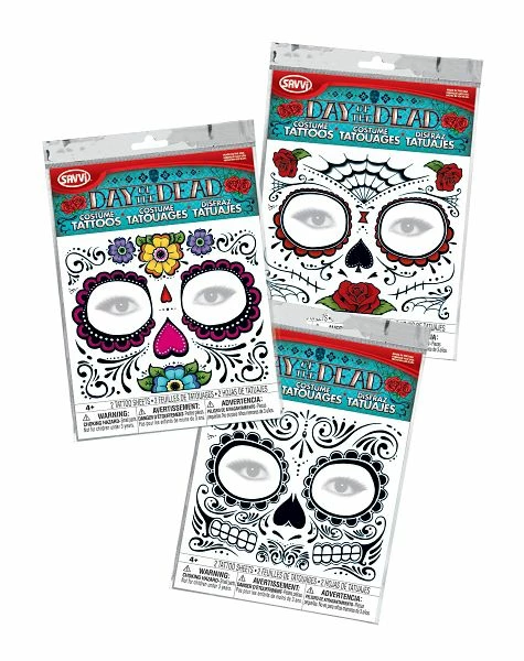 Spirit Halloween Day of Dead Temporary Tattoos 1 Spirit Halloween Day of Dead Temporary Tattoos