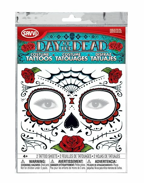 Spirit Halloween Day of Dead Temporary Tattoos 3 Spirit Halloween Day of Dead Temporary Tattoos - Image 3