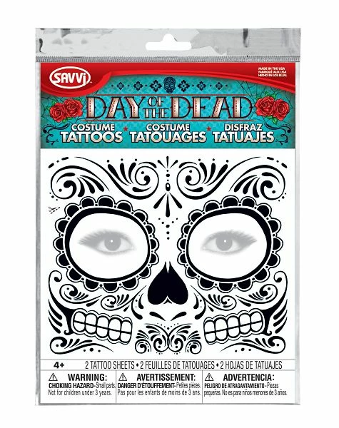 Spirit Halloween Day of Dead Temporary Tattoos 4 Spirit Halloween Day of Dead Temporary Tattoos - Image 4