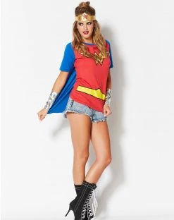Spirit Halloween Caped Wonder Woman T Shirt - DC Comics 7 Spirit Halloween Caped Wonder Woman T Shirt - DC Comics -Halloween ACCESSORIES store 01159094 d