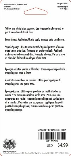 Spirit Halloween Makeup Sponge Kit -Halloween ACCESSORIES store 01175793 c