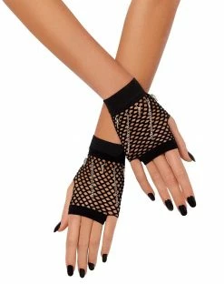 Spirit Halloween Black Mesh Chain Gloves