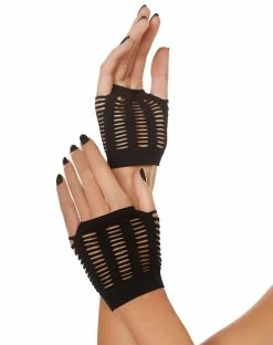 Spirit Halloween Black Shredded Gloves