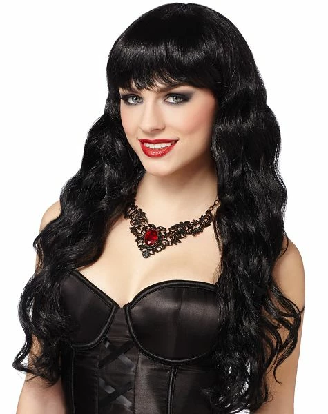 Spirit Halloween Long Black Curly Wig 1 Spirit Halloween Long Black Curly Wig