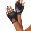 Spirit Halloween Short Black Fingerless Gloves