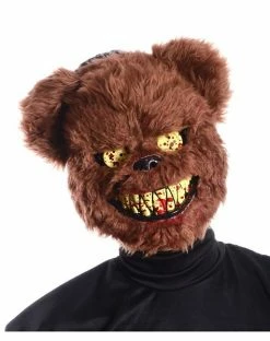 Spirit Halloween Brown Scary Teddy Bear Half Mask -Halloween ACCESSORIES store 01224898 d