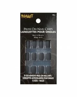Spirit Halloween Matte Black Press On Nails