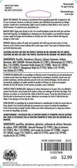 Spirit Halloween Horror Makeup Crayons -Halloween ACCESSORIES store 01237908 c