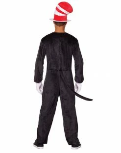 Spirit Halloween Adult Cat in the Hat One Piece Costume - Dr. Seuss -Halloween ACCESSORIES store 01253954 c