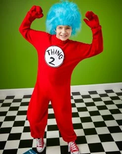 Spirit Halloween Kids Thing 1 and Thing 2 One Piece Costume - Dr. Seuss