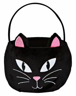 Spirit Halloween Plush Black Cat Treat Bucket