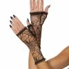 Spirit Halloween Black Fingerless Spider Web Gloves