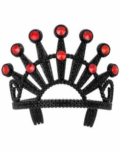 Spirit Halloween Red Stoned Black Tiara
