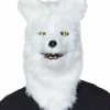 Spirit Halloween Moving Mouth White Wolf Full Mask