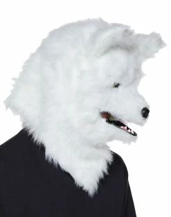 Spirit Halloween Moving Mouth White Wolf Full Mask -Halloween ACCESSORIES store 01271527 c