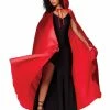 Spirit Halloween Red Satin Hooded Womens Cape
