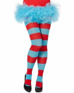 Spirit Halloween Thing 1 And 2 Striped Tights - Dr. Seuss