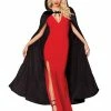 Spirit Halloween Black Velvet Hooded Womens Cape