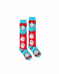 Spirit Halloween Thing 1 and 2 Knee High Socks - Dr. Seuss