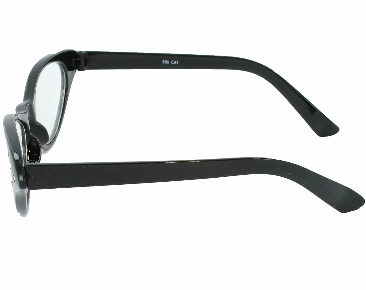 Spirit Halloween '50s Black Rhinestone Cat Eye Glasses 2 Spirit Halloween '50s Black Rhinestone Cat Eye Glasses - Image 2