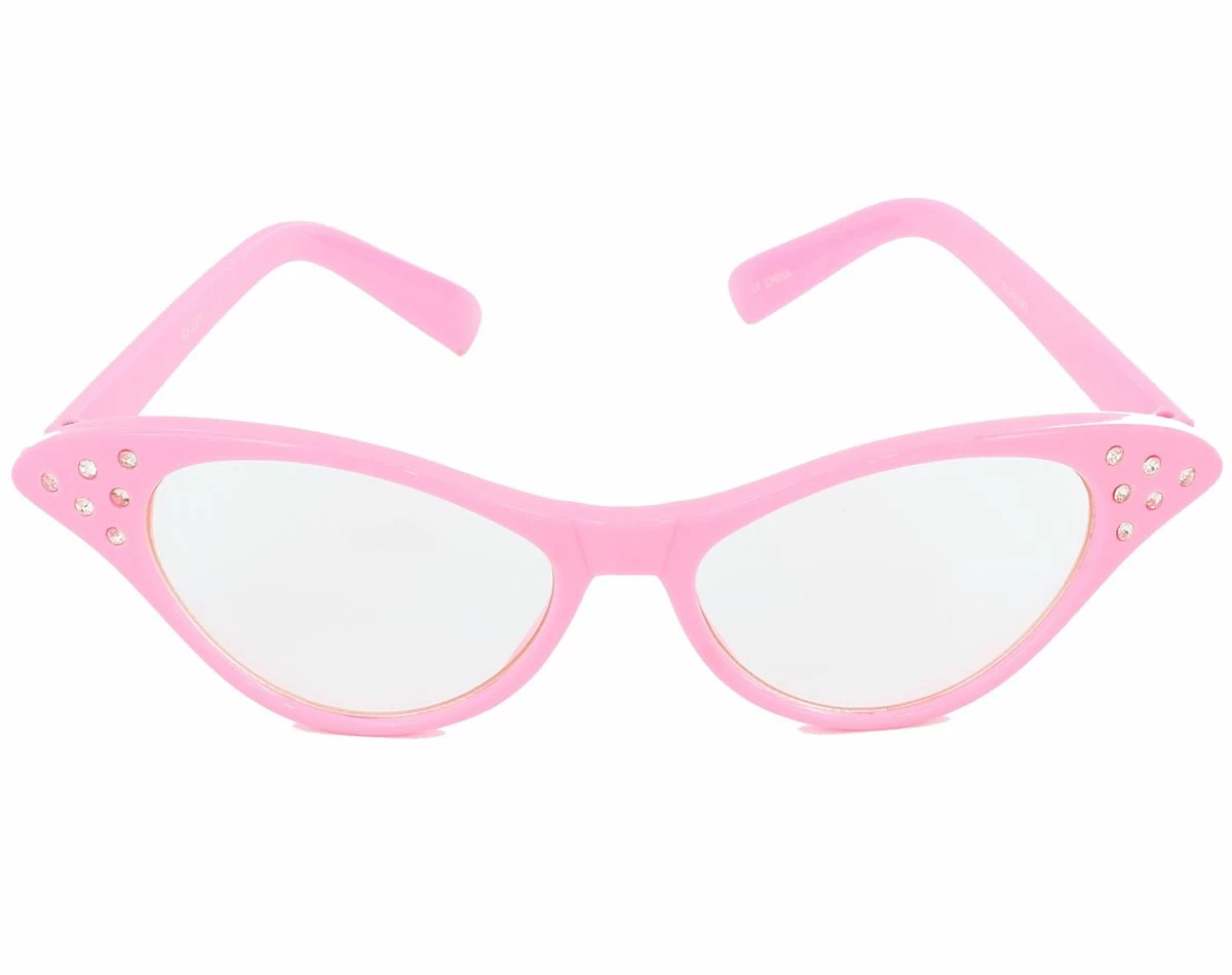 Spirit Halloween '50s Pink Rhinestone Cat Eye Glasses 1 Spirit Halloween '50s Pink Rhinestone Cat Eye Glasses