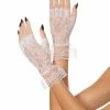 Spirit Halloween White Lace Ruffle Gloves