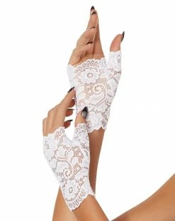 Spirit Halloween White Lace Gloves