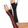 Spirit Halloween Black and Red Lace Up Gloves
