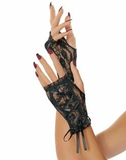 Spirit Halloween Black Lace Glovettes