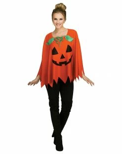 Spirit Halloween Adult Pumpkin Poncho -Halloween ACCESSORIES store 01299734 c