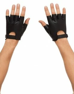 Spirit Halloween Fingerless Faux Leather Gloves