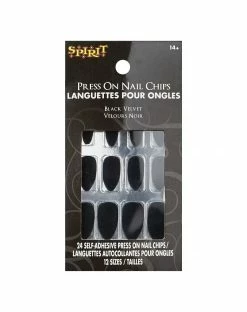 Spirit Halloween Black Velvet Press On Nails