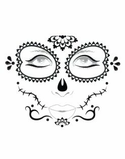 Spirit Halloween Black and White Sugar Skull Face Decal