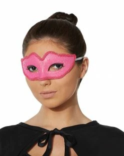 Spirit Halloween Pink Venetian Half Mask -Halloween ACCESSORIES store 01302298 b