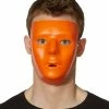 Spirit Halloween Blank Face Orange Half Mask