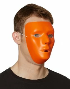 Spirit Halloween Blank Face Orange Half Mask -Halloween ACCESSORIES store 01303981 b