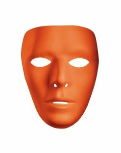Spirit Halloween Blank Face Orange Half Mask -Halloween ACCESSORIES store 01303981 c