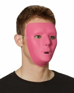 Spirit Halloween Blank Face Pink Half Mask -Halloween ACCESSORIES store 01303999 b