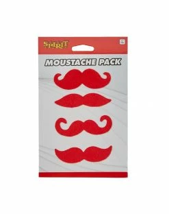 Spirit Halloween 4pk Red Mustaches